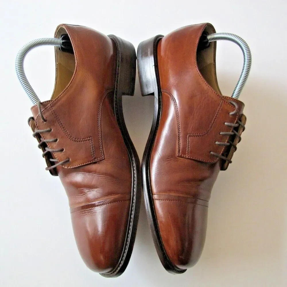 Men's Size 8.5M J. Murphy by Johnston & Murphy Novick Brown Cap‎ Toe Dress Shoes